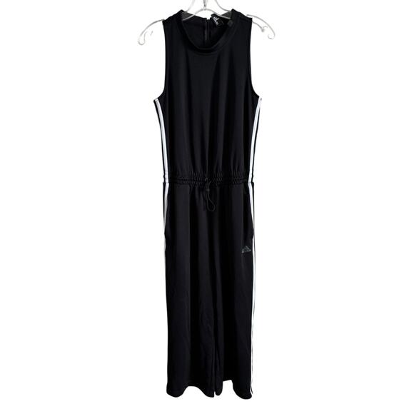 Limited Edition adidas Women's 3 Stripes Cropped Leg Snap Romper Jumpsuit M - Picture 1 of 8